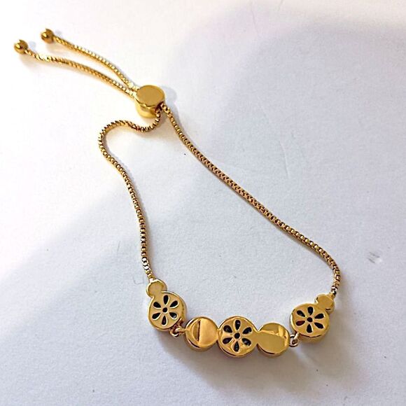 Rhinestone Bolo Bracelet Adjustable Bezel Set Confetti Gold Tone Multi Color - Picture 4 of 16